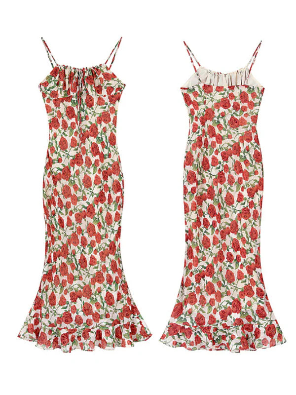 Ethereal Rose Garden Sheer Maxi Dress