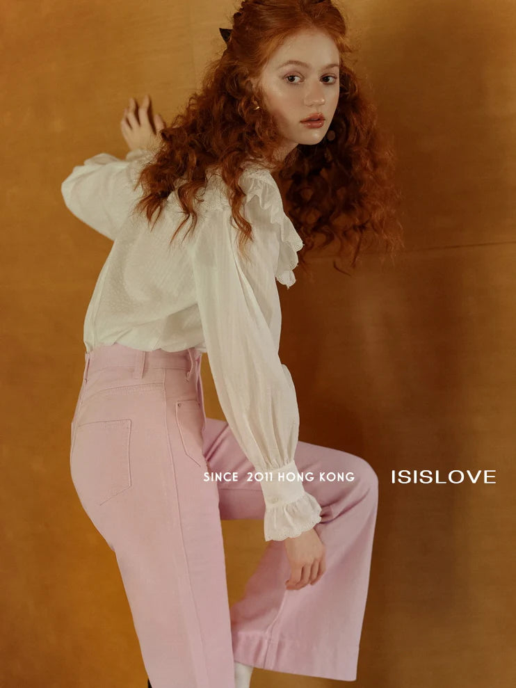 Romantic Ruffled Lace Collar Blouse