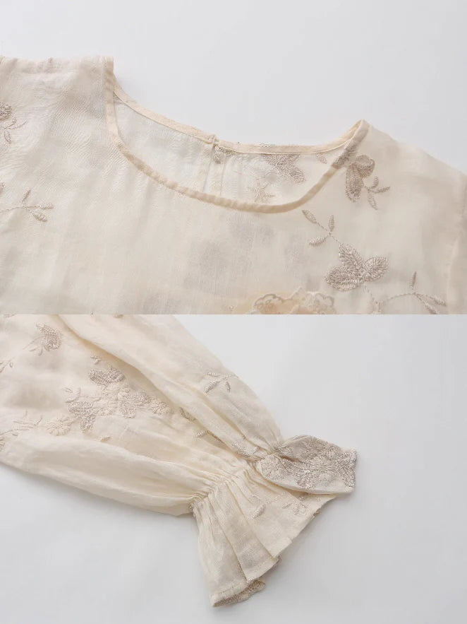 Moonlit Garden Embroidered Blouse