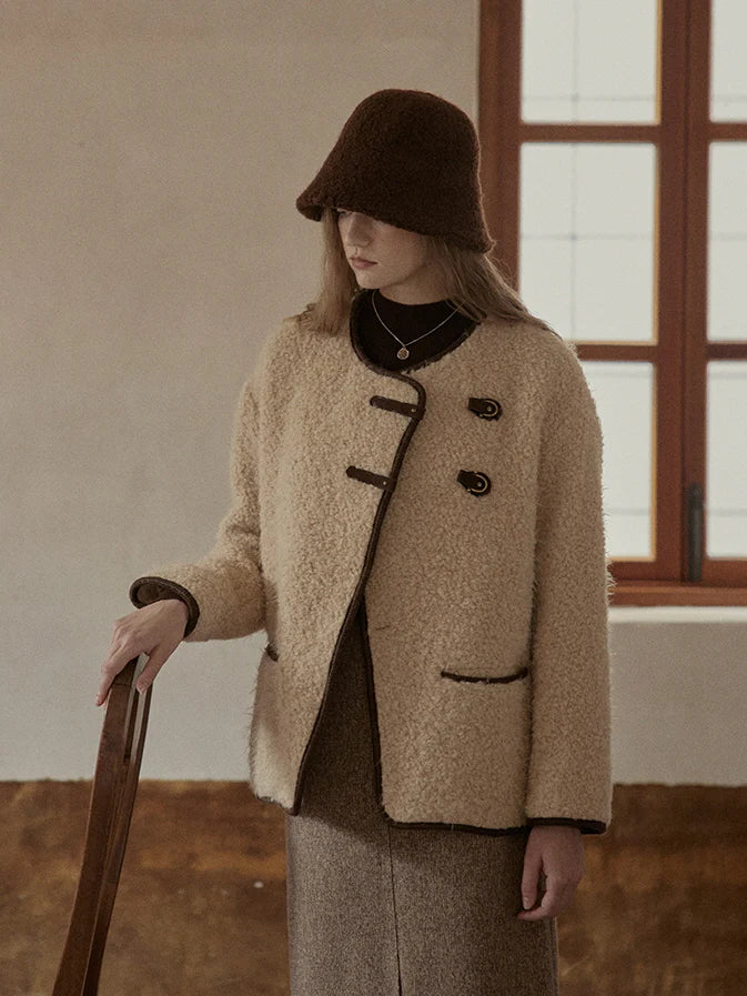 Cozy Bouclé Wool Toggle Jacket