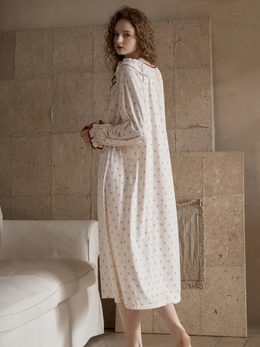 Vintage Rose Ruffle Nightgown
