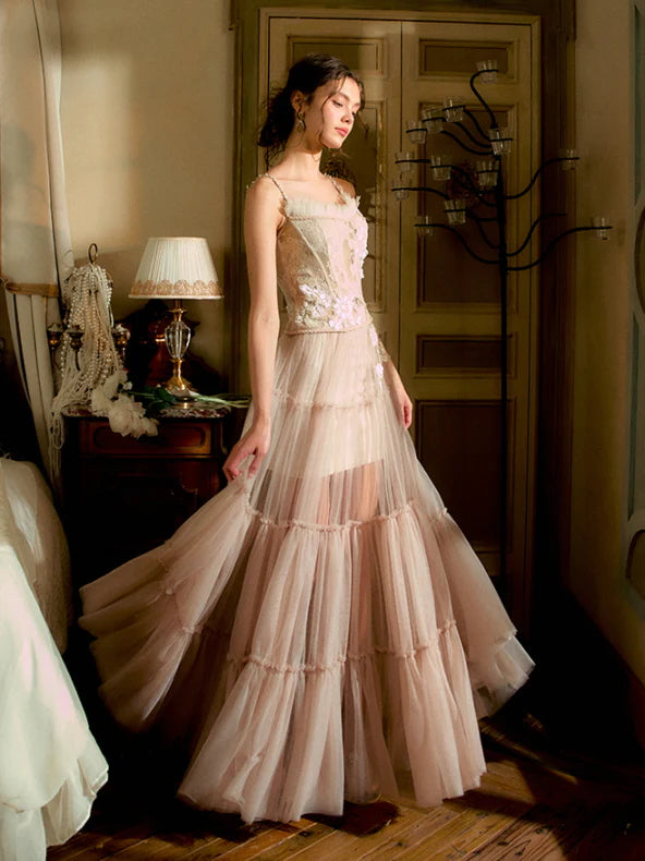 Ivory Blossom Lace Corset & Tulle Skirt