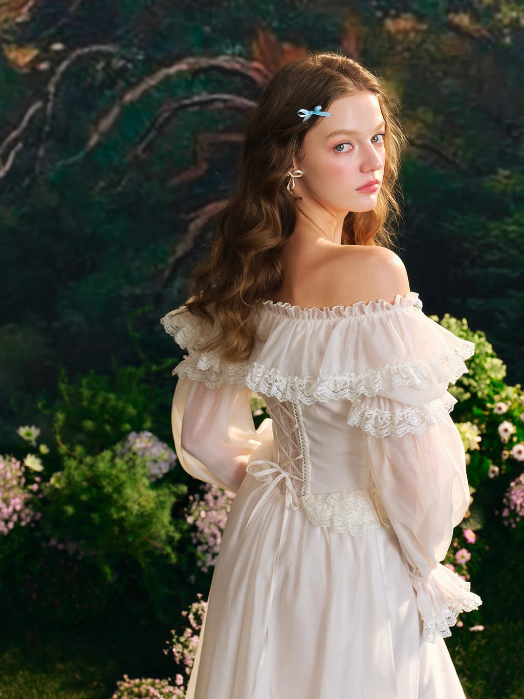 Blue Blossom Corset Fairy Maxi Dress