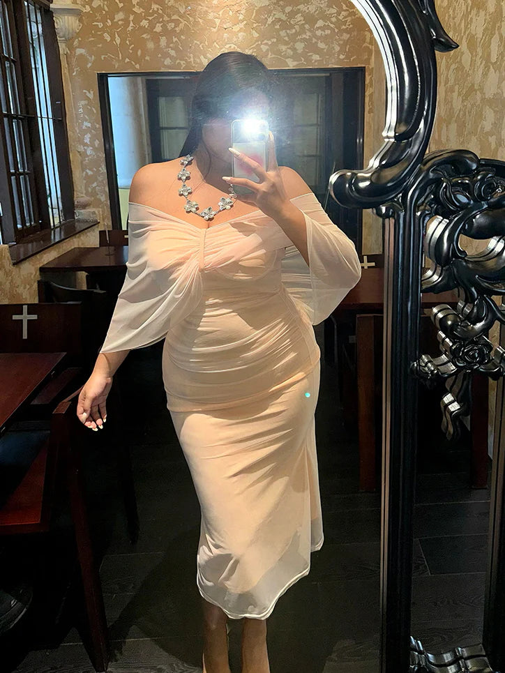 Fairy Veil Draped Mesh Dress