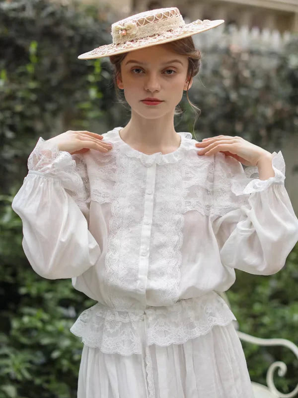Enchanted Garden White Lace Blouse