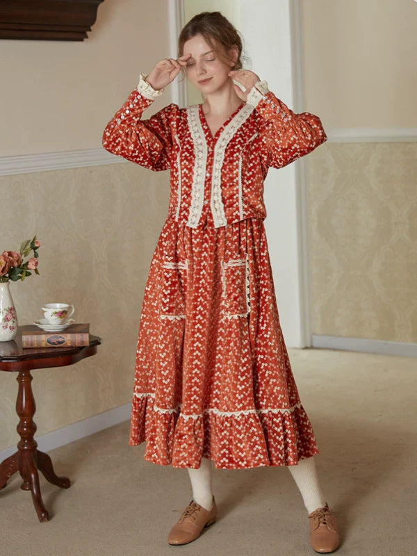 Autumn's Flaming Whisper Dress