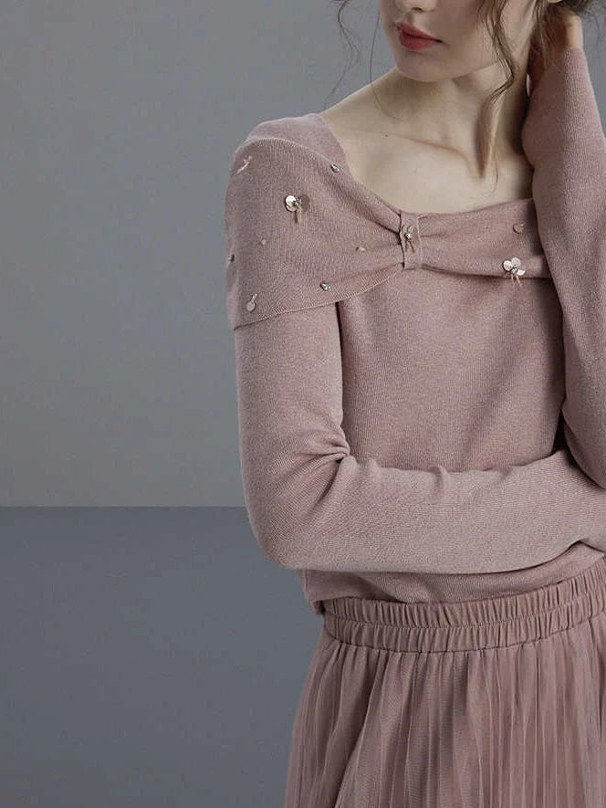 Embellished Knit & Tulle Skirt Set