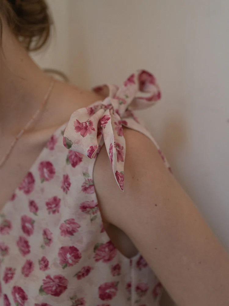 Romantic Rose Garden Ruffled Wrap Dress