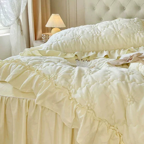 Yellow Cozy Quilting Duvet Cover Set