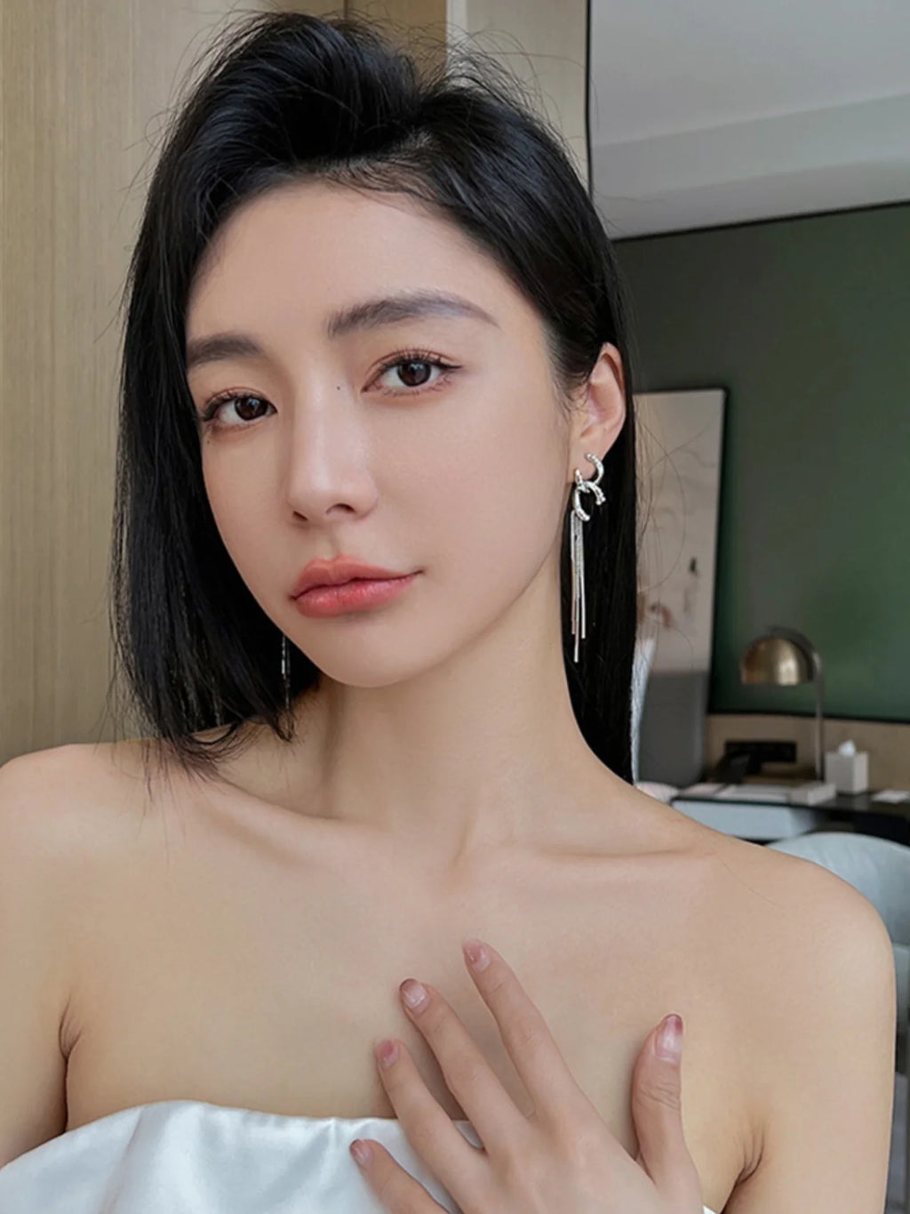 Elegant Double C Chain Earrings