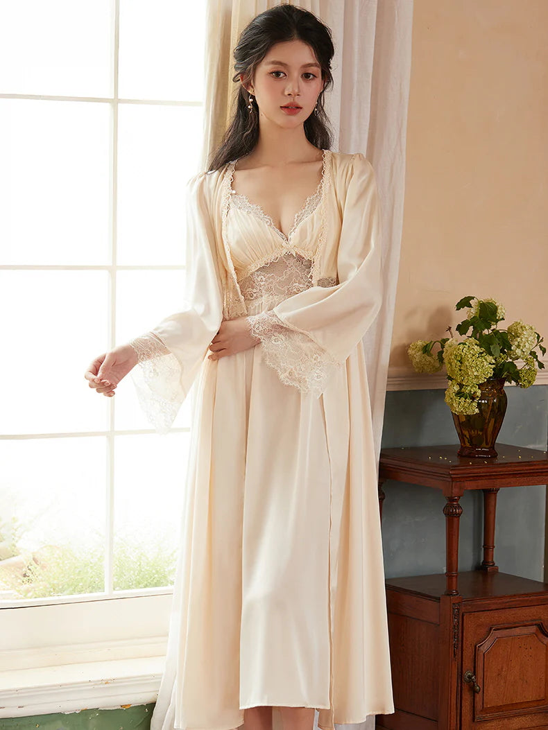 Grace's Lace Delight Nightgown Set