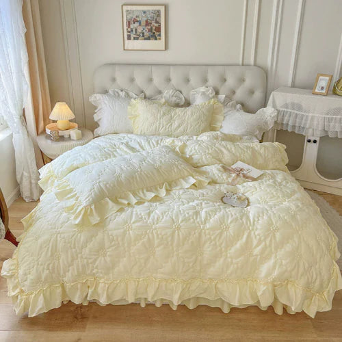 Yellow Cozy Quilting Duvet Cover Set