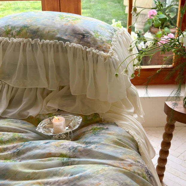 Pastel Garden Ruffle Bedding Set