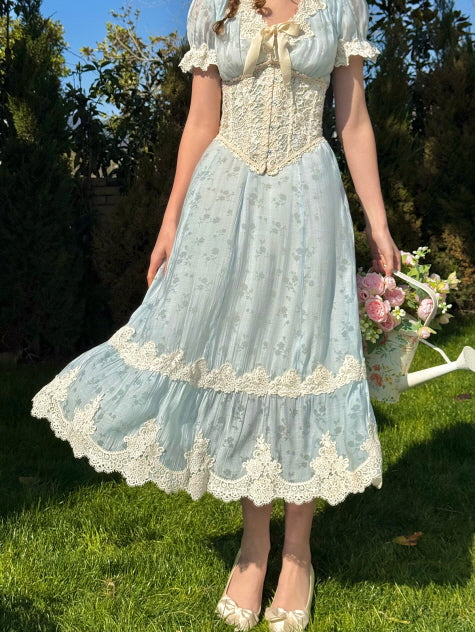 Romantic Blue Garden Bloom Dress