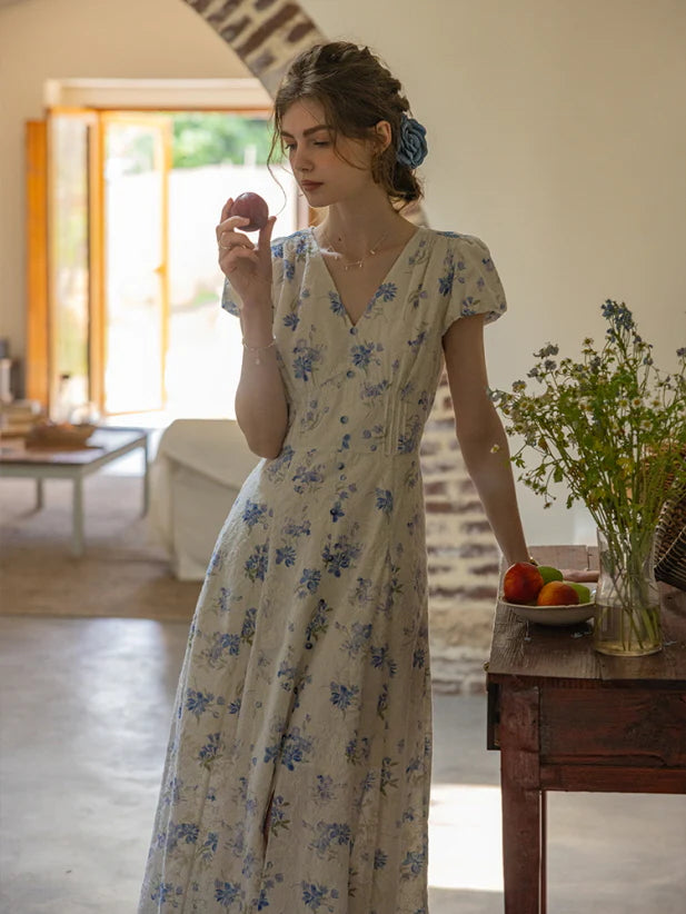 Blue Blossom Vintage Lace Dress