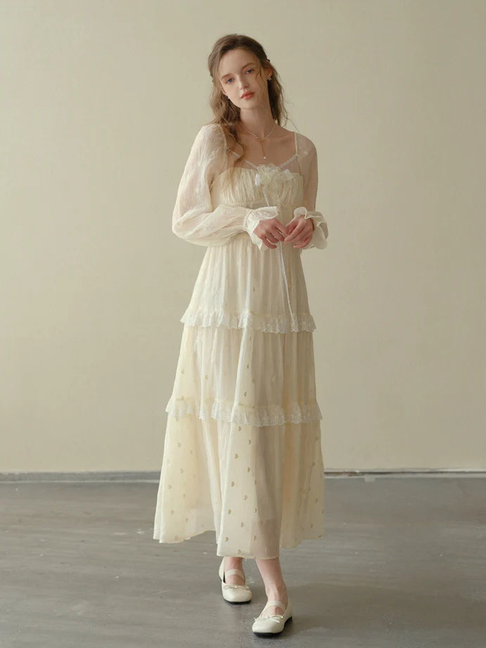 Lace Bloom Tiered Dress