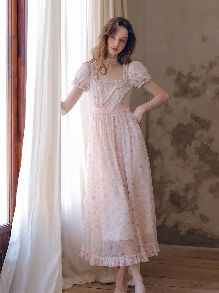 Blush Lace Blossom Dress