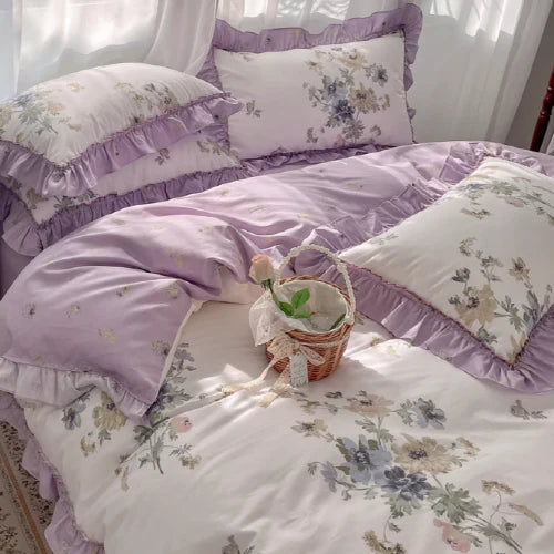 Purple Floral Comfort Bedding Set