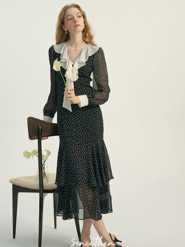 Stellar Romance French Polka Dress