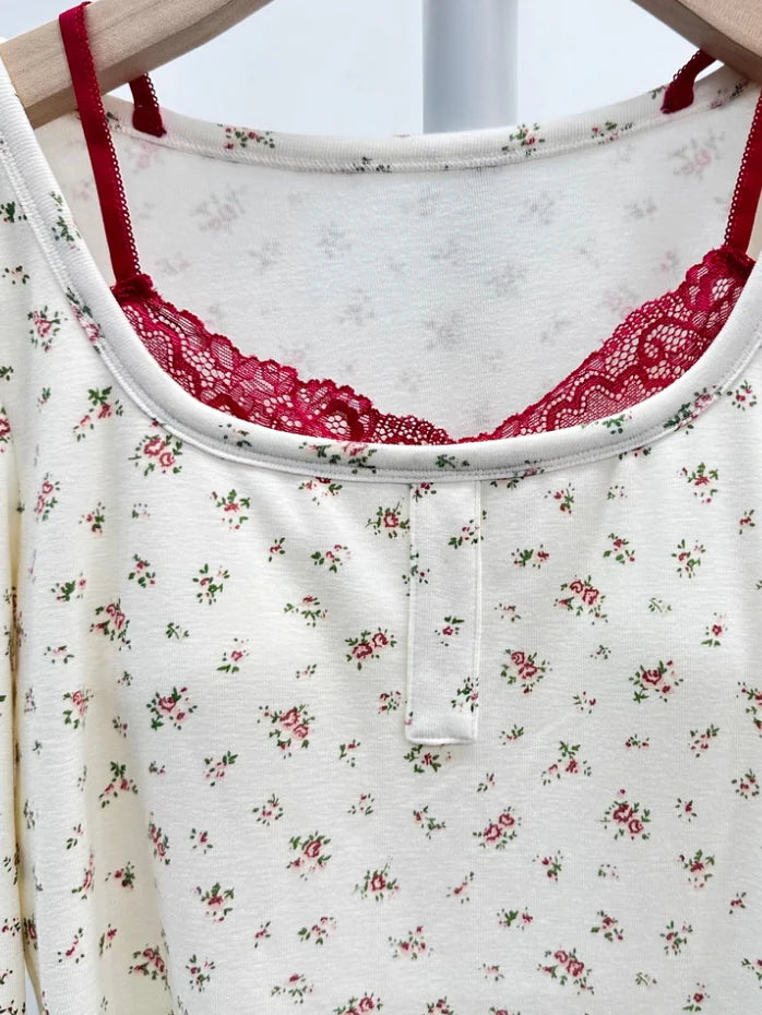 Coquette Floral Cotton Pajama Set