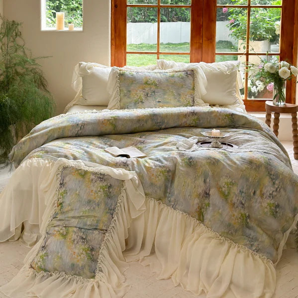 Pastel Garden Ruffle Bedding Set