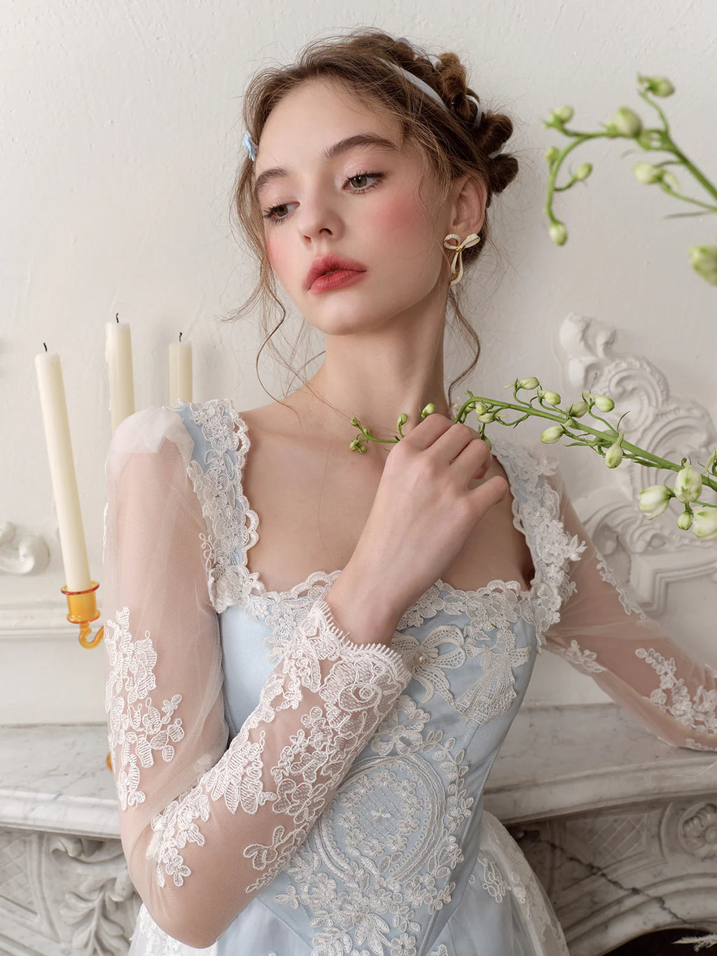 Enchanted Blue Lace Fairytale Gown