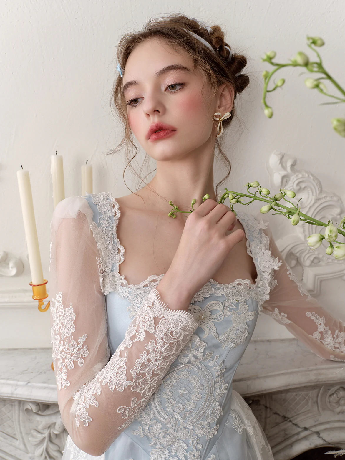 Enchanted Blue Lace Fairytale Gown