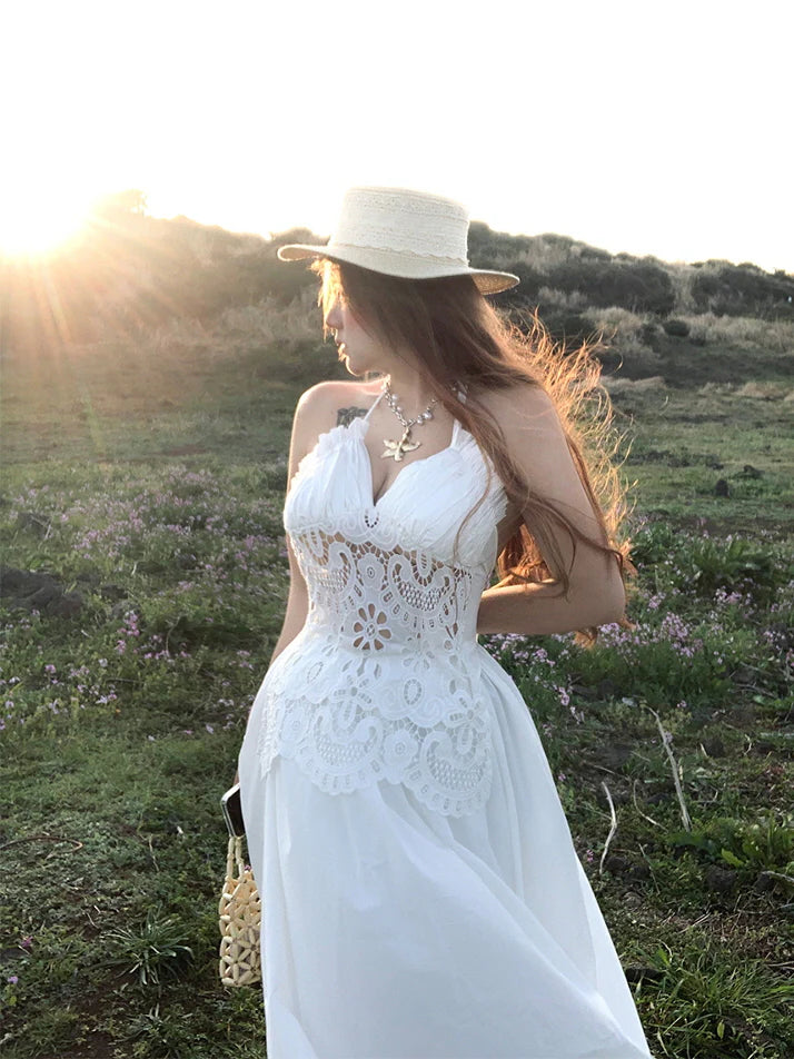 Sunlit Meadow Eyelet Lace Dress