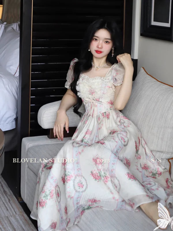 Floral Elegance Frill Dress