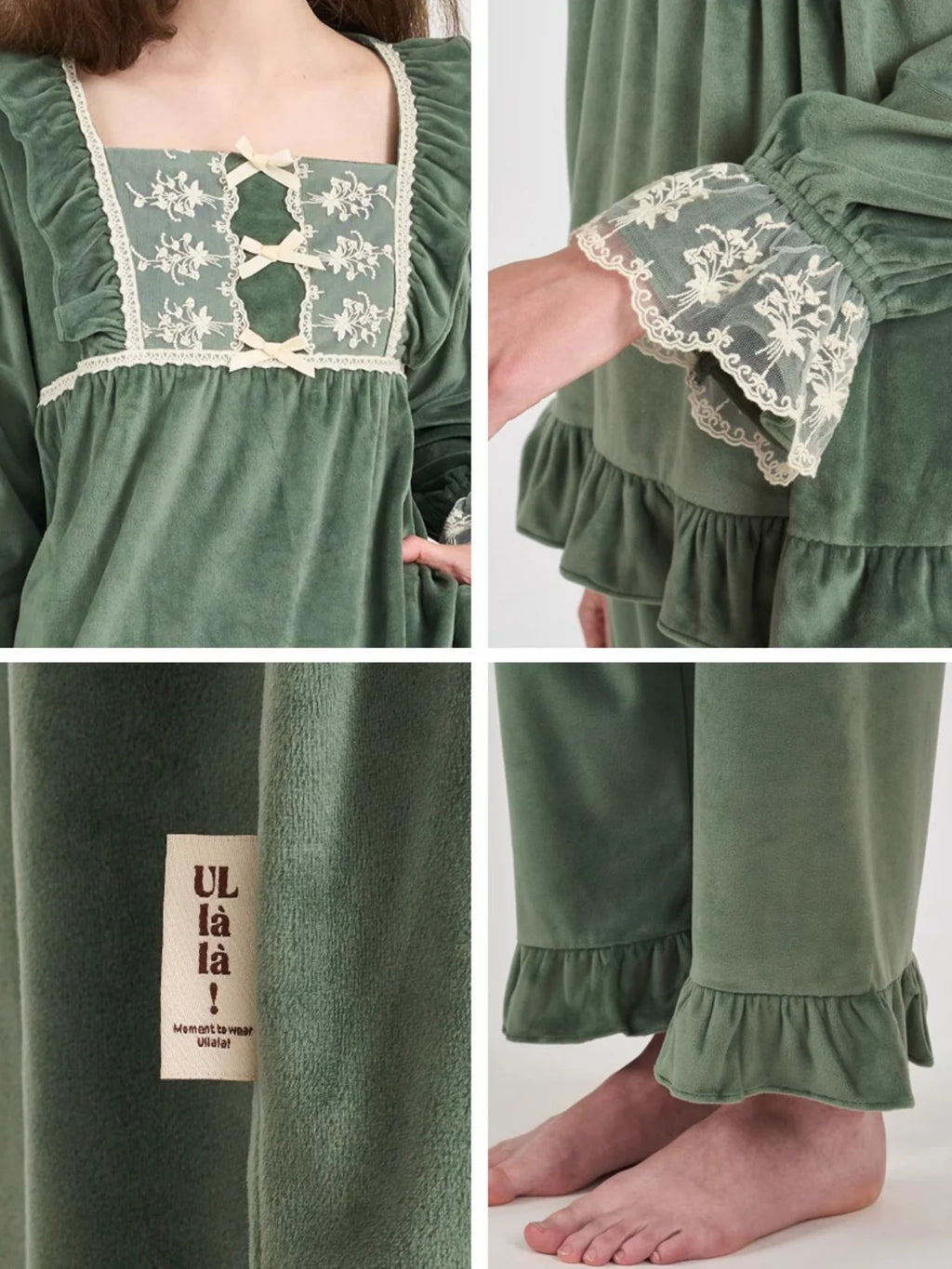 Velvet Garden Lace Pajama Set