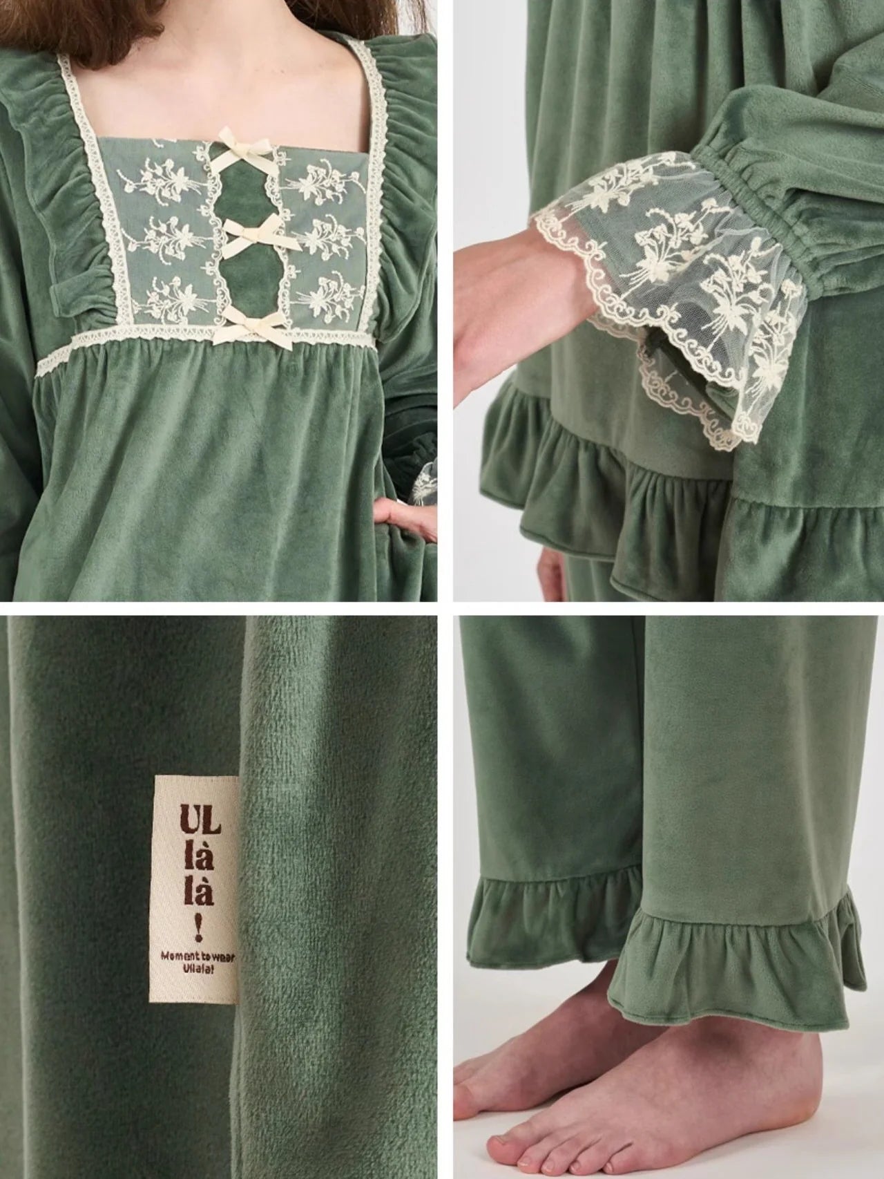 Velvet Garden Lace Pajama Set