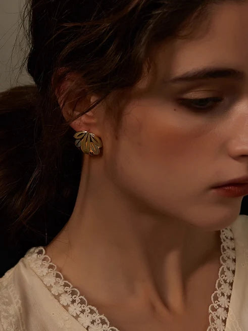 Vintage Leaf Stud Earrings