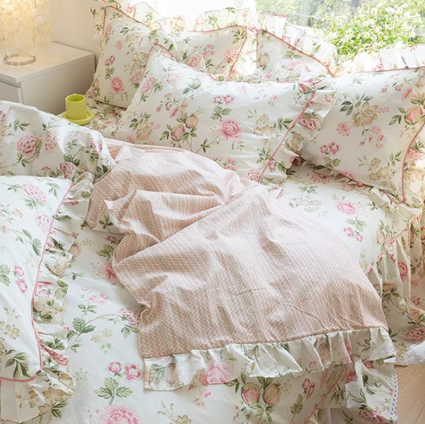 Pink Floral Pattern Forest Princess Bedding Set
