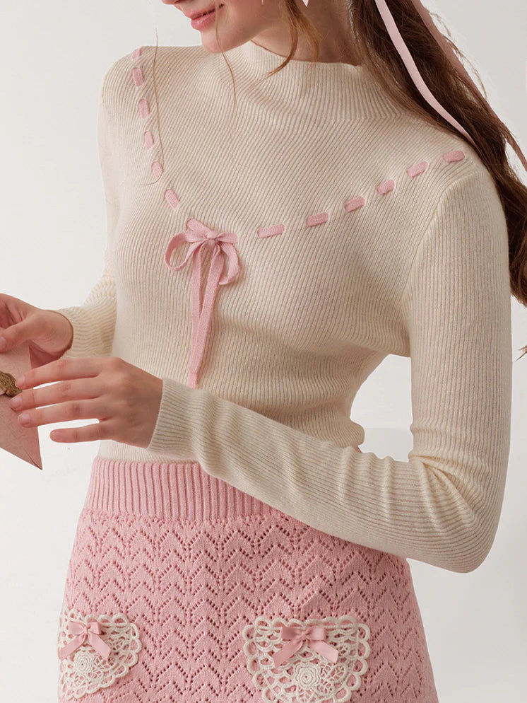 Coquette Bow Detail Knit Top