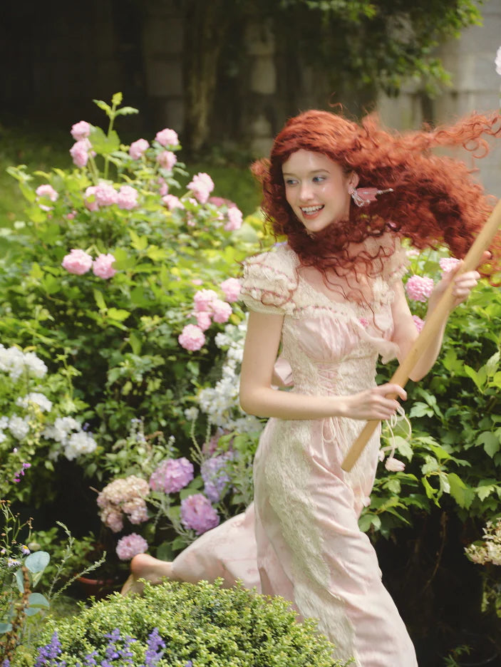 Enchanted Rose Garden Lace-Up Dress