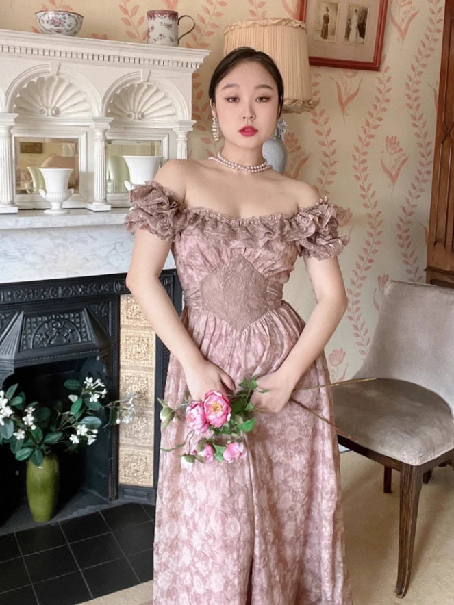 Regal Rose Vintage Lace Dress