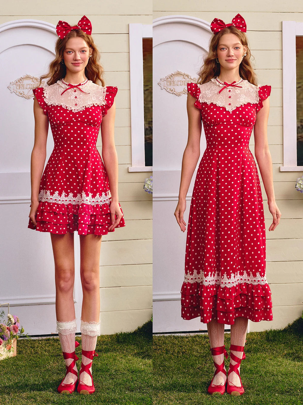 Sweetheart Cottage Polka Dot Dress