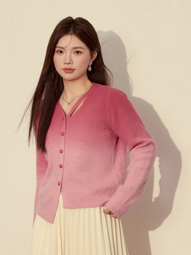 Fairycore Gradient Pink Cardigan