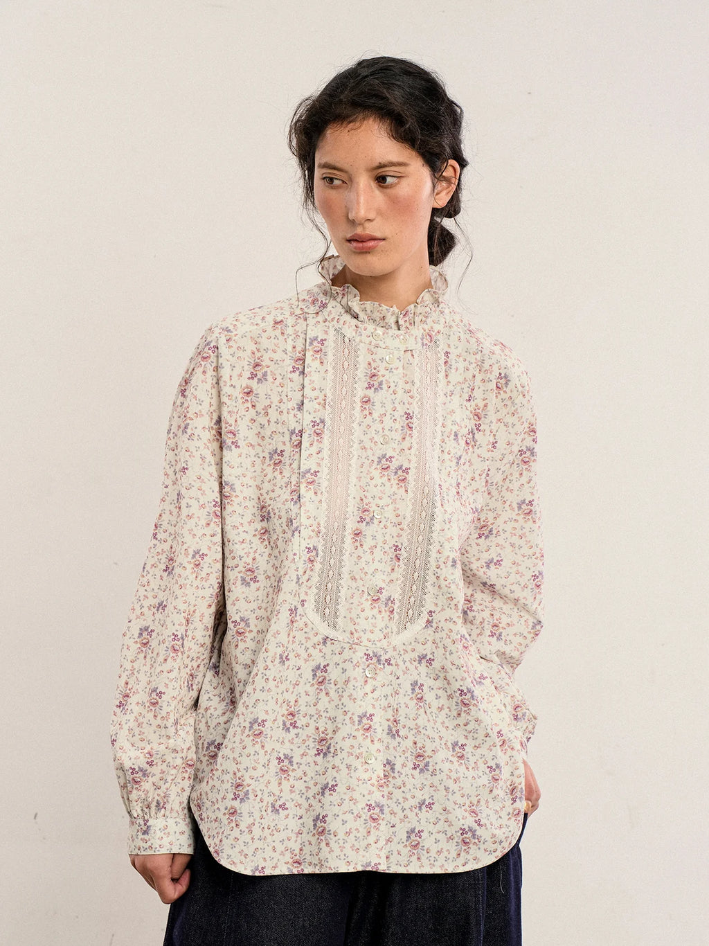 Winter Floral Lace Blouse