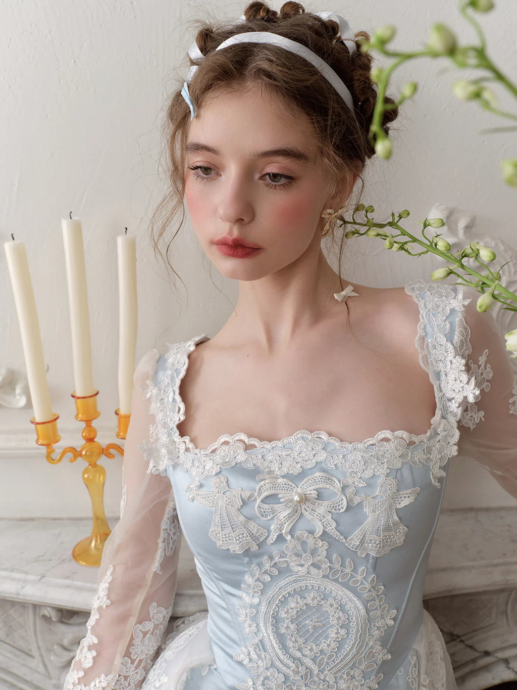 Enchanted Blue Lace Fairytale Gown
