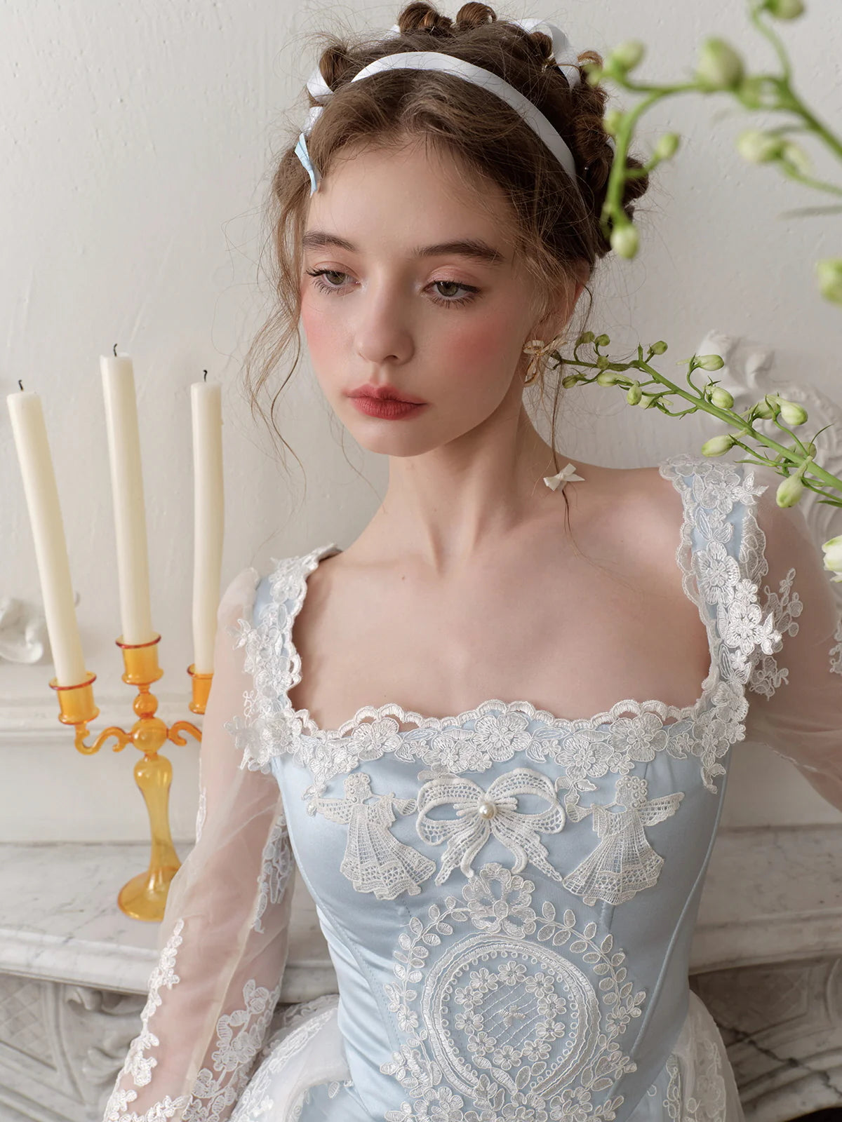 Enchanted Blue Lace Fairytale Gown