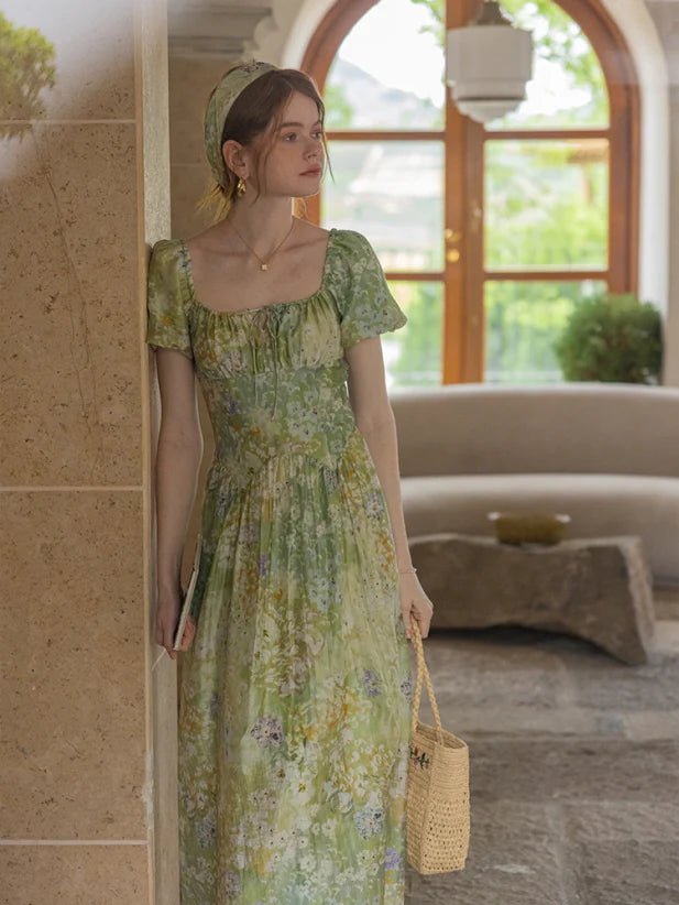 Secret Garden Green Floral Dress