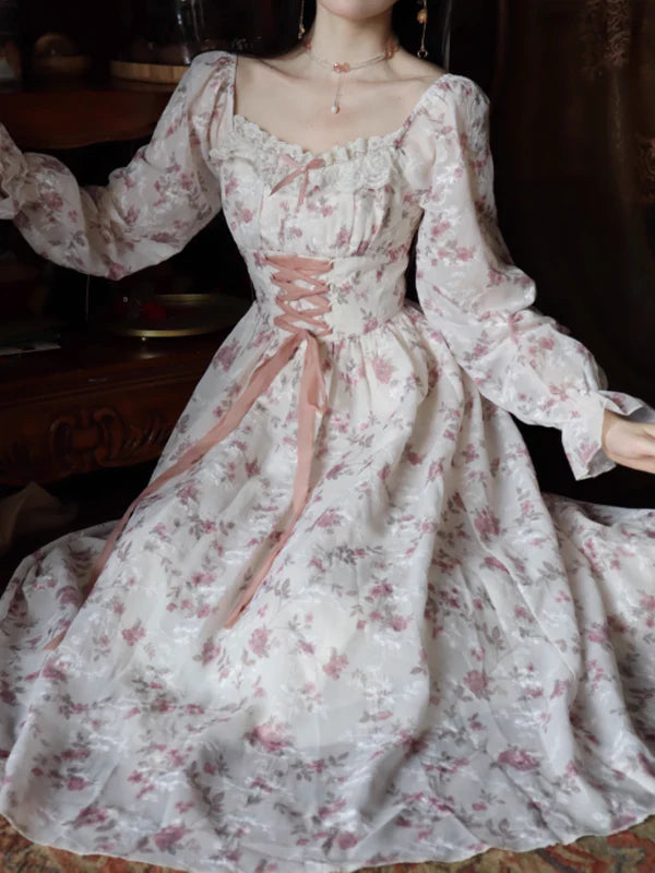 Enchanted Pink Blooms Princess Dress