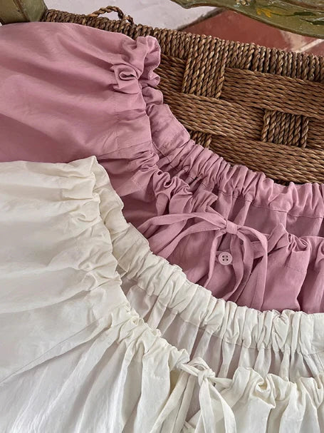 Olivia's Pink Puff-Sleeve Summer Blouse