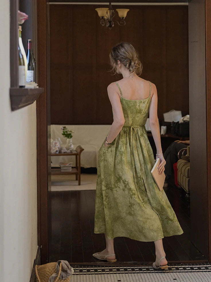 Olive Dream Linen Sundress