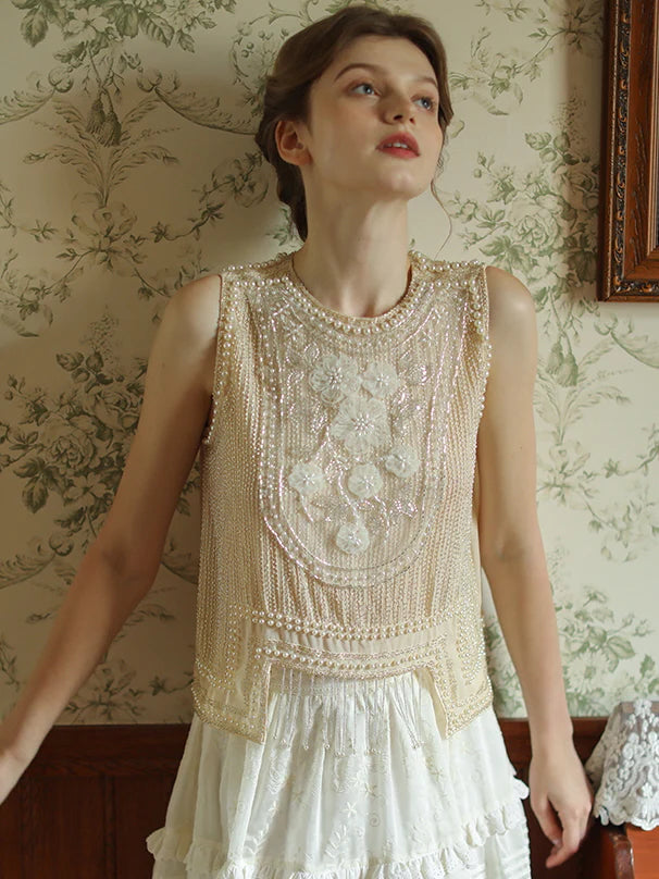 Olivia's Retro Flower Elegance Top