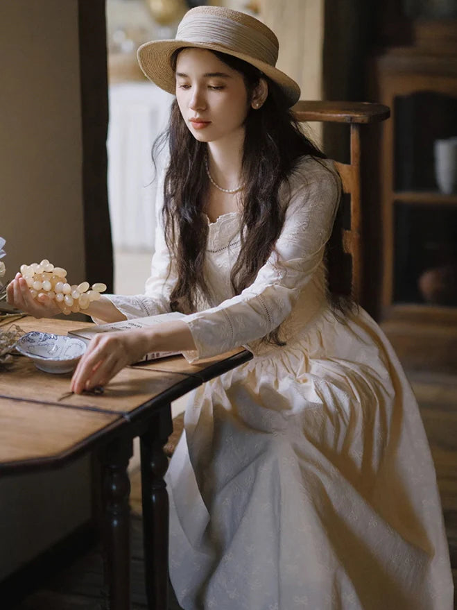 Timeless Elegance Cotton Embroidered Dress