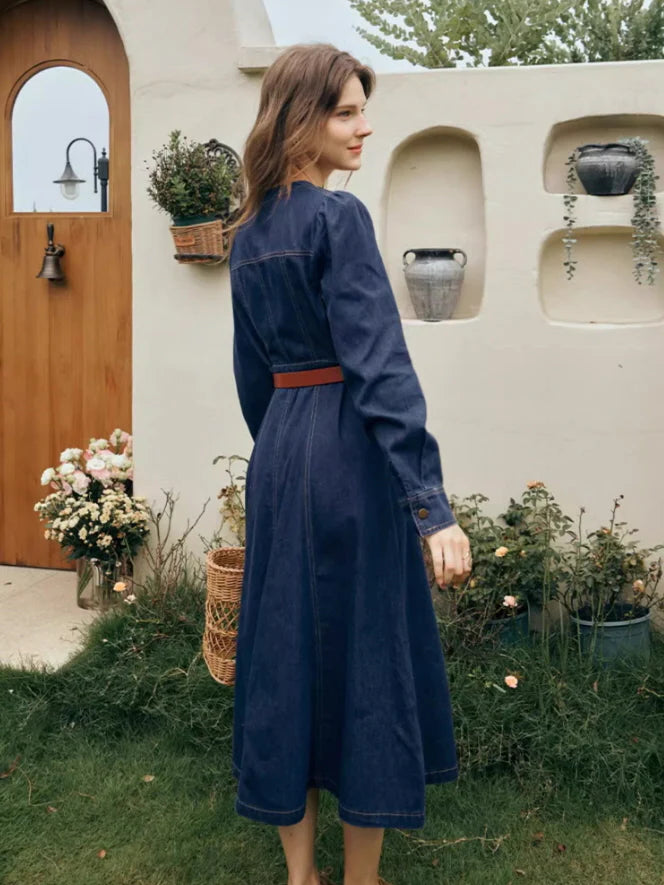 Vintage Indigo Denim Dress