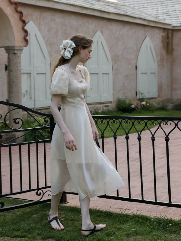 Enchanted Bloom of the Ivory Dawn Dress