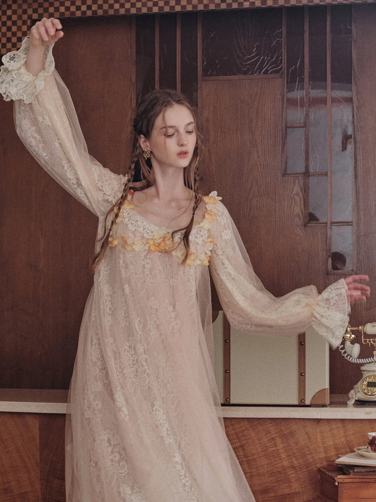 Sunset Blossom Lace Dress